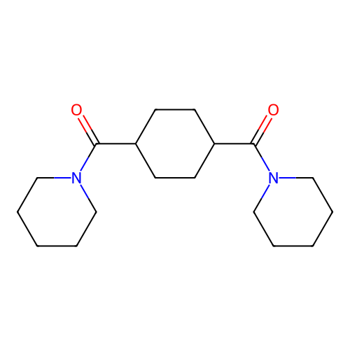 [4-(Piperidine-1-carbonyl)cyclohexyl]-piperidin-1-ylmethanone structure