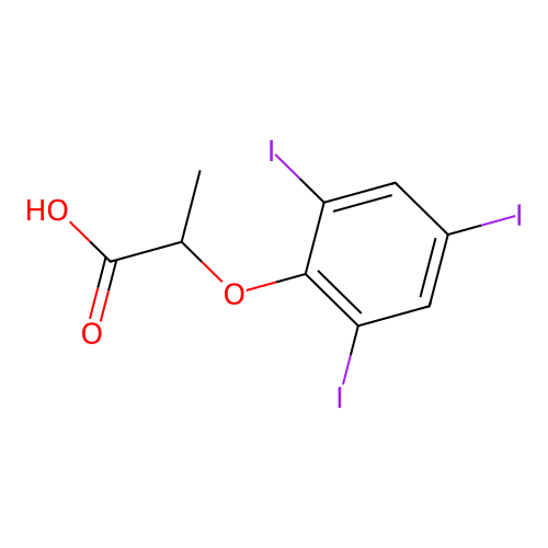 2-(2,4,6-Triiodophenoxy)propanoic acid structure