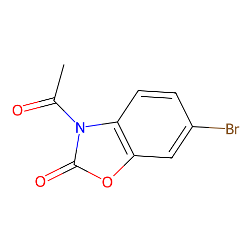 3-acetyl-6-bromo-1,3-benzoxazol-2(3H)-one structure