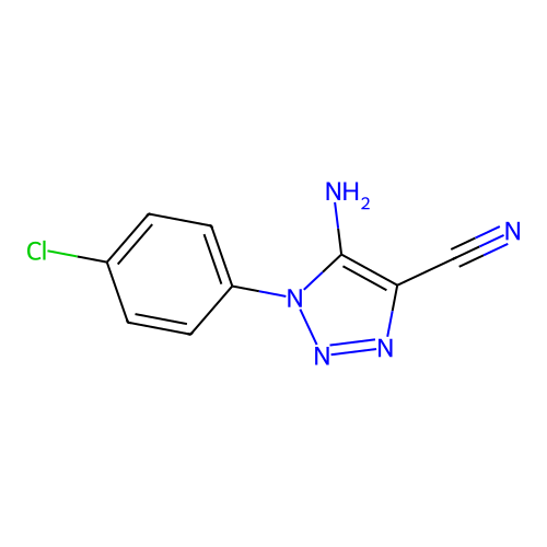 5-amino-1-(4-chlorophenyl)-1H-1,2,3-triazole-4-carbonitrile structure
