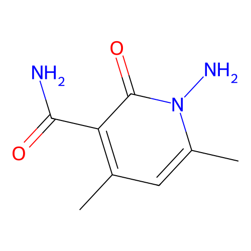 1-Amino-4,6-dimethyl-2-oxo-1,2-dihydropyridine-3-carboxamide structure