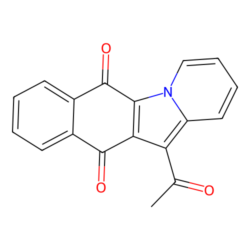 12-Acetylnaphtho[2,3-b]indolizine-6,11-dione structure