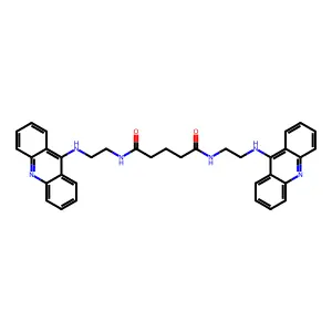 N,N'-Bis(2-(9-acridinylamino)ethyl)pentanediamide structure