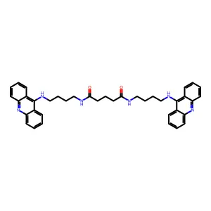 N,N'-Bis(4-(9-acridinylamino)butyl)pentanediamide structure