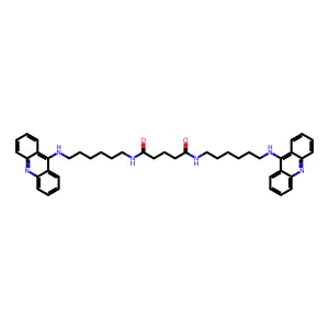 N,N'-Bis(6-(9-acridinylamino)hexyl)pentanediamide structure