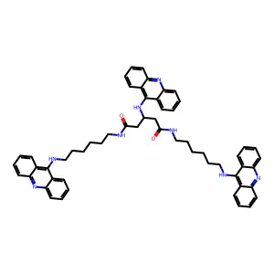 Pentanediamide, 3-(9-acridinylamino)-N,N'-bis(6-(9-acridinylamino)hexyl)- structure