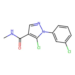 1H-Pyrazole-4-carboxamide, 5-chloro-1-(3-chlorophenyl)-N-methyl- structure