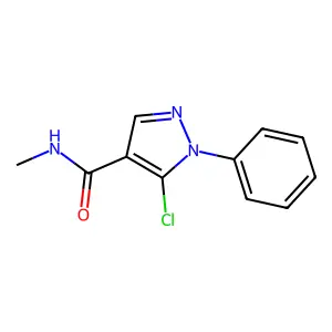 5-chloro-N-methyl-1-phenylpyrazole-4-carboxamide structure