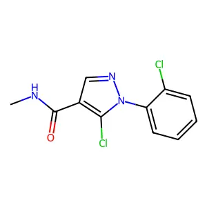 5-chloro-1-(2-chlorophenyl)-N-methylpyrazole-4-carboxamide structure
