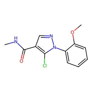 5-chloro-1-(2-methoxyphenyl)-N-methylpyrazole-4-carboxamide structure