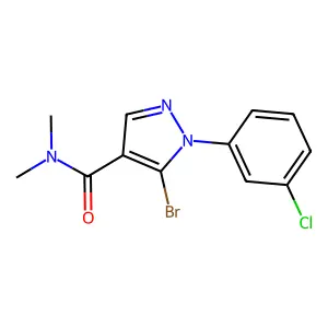 5-bromo-1-(3-chlorophenyl)-N,N-dimethylpyrazole-4-carboxamide structure