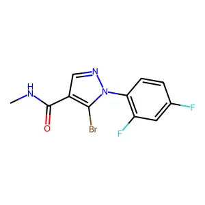 5-bromo-1-(2,4-difluorophenyl)-N-methylpyrazole-4-carboxamide structure