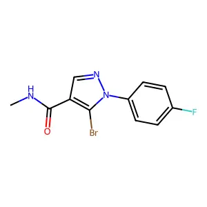 5-bromo-1-(4-fluorophenyl)-N-methylpyrazole-4-carboxamide structure