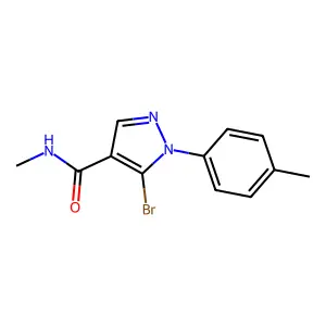 5-bromo-N-methyl-1-(4-methylphenyl)pyrazole-4-carboxamide structure