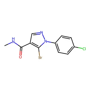 5-bromo-1-(4-chlorophenyl)-N-methylpyrazole-4-carboxamide structure