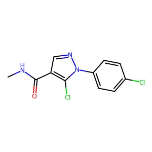5-chloro-1-(4-chlorophenyl)-N-methylpyrazole-4-carboxamide structure