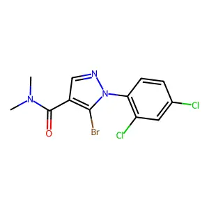 5-bromo-1-(2,4-dichlorophenyl)-N,N-dimethylpyrazole-4-carboxamide structure