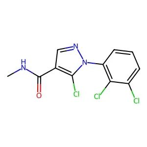 5-chloro-1-(2,3-dichlorophenyl)-N-methylpyrazole-4-carboxamide structure
