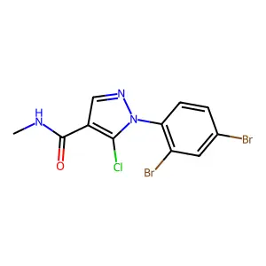 5-chloro-1-(2,4-dibromophenyl)-N-methylpyrazole-4-carboxamide structure