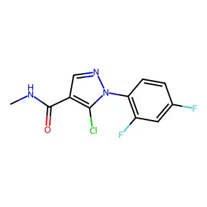 5-chloro-1-(2,4-difluorophenyl)-N-methylpyrazole-4-carboxamide structure
