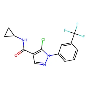 5-Chloro-N-cyclopropyl-1-(3-(trifluoromethyl)phenyl)pyrazole-4-carboxamide structure