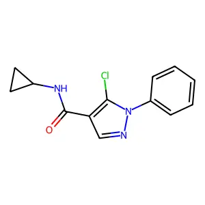 5-chloro-N-cyclopropyl-1-phenylpyrazole-4-carboxamide structure