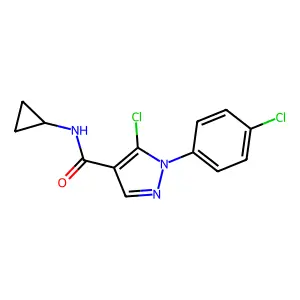 1H-Pyrazole-4-carboxamide, 5-chloro-1-(4-chlorophenyl)-N-cyclopropyl- structure