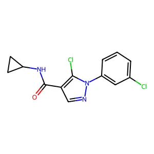 1H-Pyrazole-4-carboxamide, 5-chloro-1-(3-chlorophenyl)-N-cyclopropyl- structure