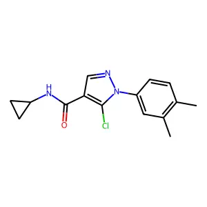 5-chloro-N-cyclopropyl-1-(3,4-dimethylphenyl)pyrazole-4-carboxamide structure