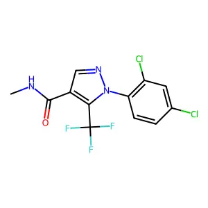 1H-Pyrazole-4-carboxamide, 1-(2,4-dichlorophenyl)-N-methyl-5-(trifluoromethyl)- structure
