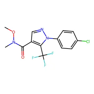 1-(4-chlorophenyl)-N-methoxy-N-methyl-5-(trifluoromethyl)pyrazole-4-carboxamide structure