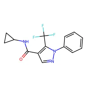 1H-Pyrazole-4-carboxamide, N-cyclopropyl-1-phenyl-5-(trifluoromethyl)- structure