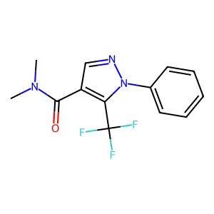 N,N-dimethyl-1-phenyl-5-(trifluoromethyl)pyrazole-4-carboxamide structure
