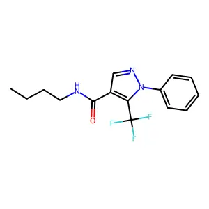 N-butyl-1-phenyl-5-(trifluoromethyl)pyrazole-4-carboxamide structure