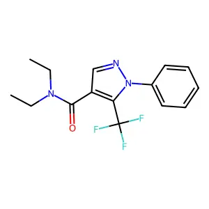 N,N-diethyl-1-phenyl-5-(trifluoromethyl)pyrazole-4-carboxamide structure