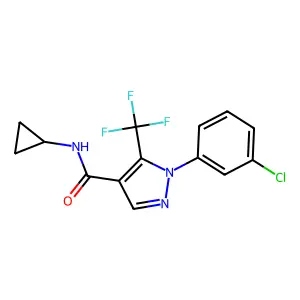 1H-Pyrazole-4-carboxamide, 1-(3-chlorophenyl)-N-cyclopropyl-5-(trifluoromethyl)- structure