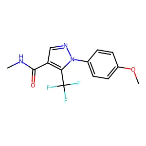 1-(4-methoxyphenyl)-N-methyl-5-(trifluoromethyl)pyrazole-4-carboxamide structure