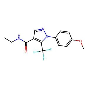 N-ethyl-1-(4-methoxyphenyl)-5-(trifluoromethyl)pyrazole-4-carboxamide structure