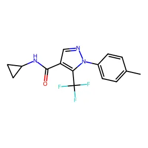 1H-Pyrazole-4-carboxamide, N-cyclopropyl-1-(4-methylphenyl)-5-(trifluoromethyl)- structure