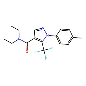 N,N-diethyl-1-(4-methylphenyl)-5-(trifluoromethyl)pyrazole-4-carboxamide structure