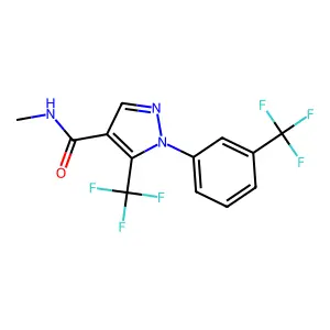 1H-Pyrazole-4-carboxamide, N-methyl-5-(trifluoromethyl)-1-(3-(trifluoromethyl)phenyl)- structure