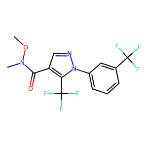 1H-Pyrazole-4-carboxamide, N-methoxy-N-methyl-5-(trifluoromethyl)-1-(3-(trifluoromethyl)phenyl)- structure