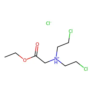 Glycine, N,N-bis(2-chloroethyl)-, ethyl ester, hydrochloride structure