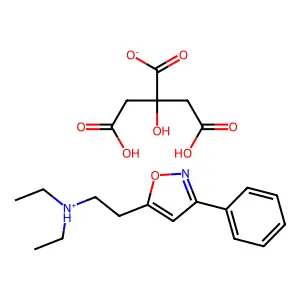 Isoxazole, 5-(2-(diethylamino)ethyl)-3-phenyl, citrate (1:1) structure