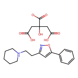 Isoxazole, 5-phenyl-3-(2-piperidinoethyl)-, citrate structure