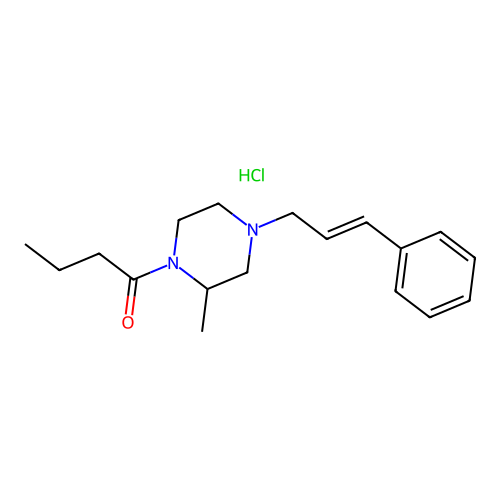 N-Butyryl-N'-cinnamyl-2-methylpiperazine hydrochloride structure