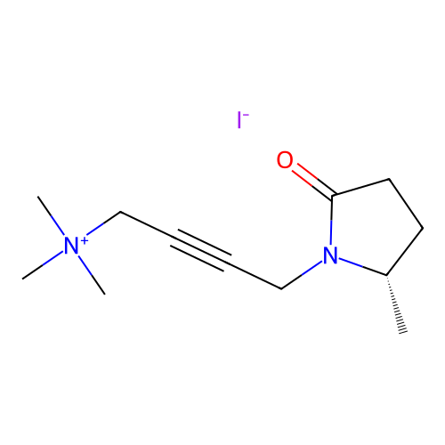 N,N,N-Trimethyl-4-(2-methyl-5-oxopyrrolidin-1-yl)but-2-yn-1-aminium iodide structure