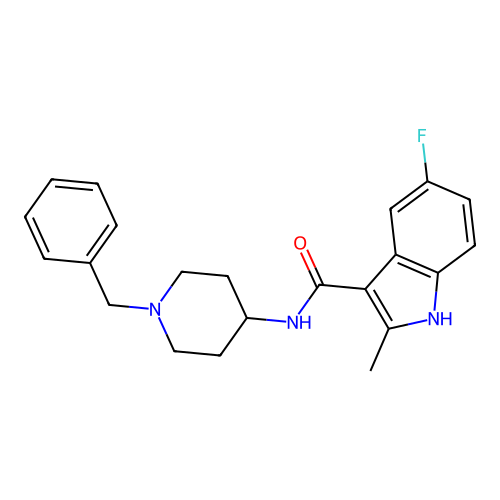 1H-Indole-3-carboxamide, 5-fluoro-2-methyl-N-(1-(phenylmethyl)-4-piperidinyl)- structure