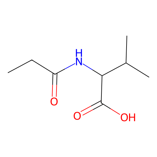 3-Methyl-2-propanamidobutanoic acid structure
