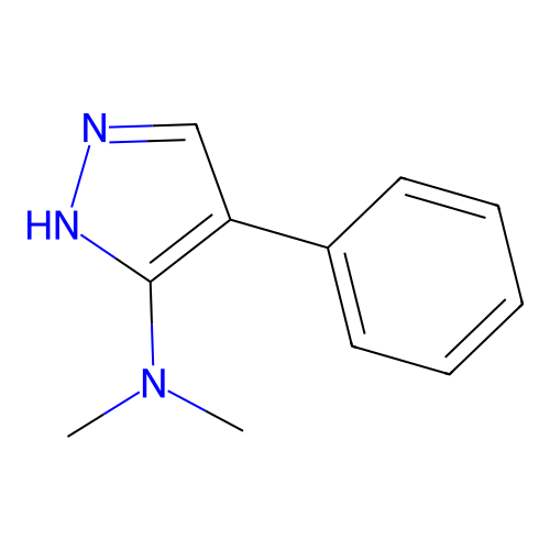 N,N-dimethyl-4-phenyl-1H-pyrazol-3-amine structure